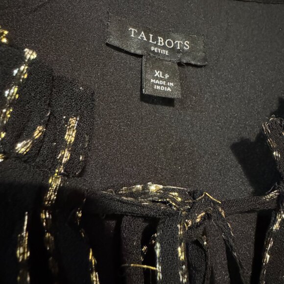 Talbots Gold Sparkle Blouse - Picture 3 of 4